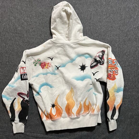 Deadpool Marvel Civil Regime Airbrush Hooded Sweatshirt, Hoodie, Medium, READ - Picture 2 of 12